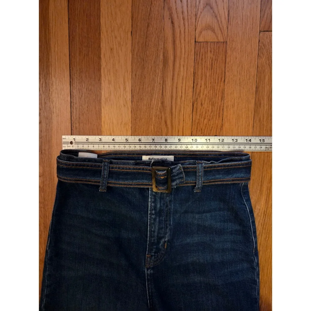 Reformation "Amelie" Jeans High Rise Wide Leg Belted Cotton Salinas Wash Sz 28 - Picture 8 of 14